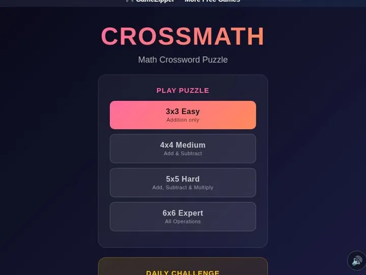 Crossmath Puzzle Online screenshot