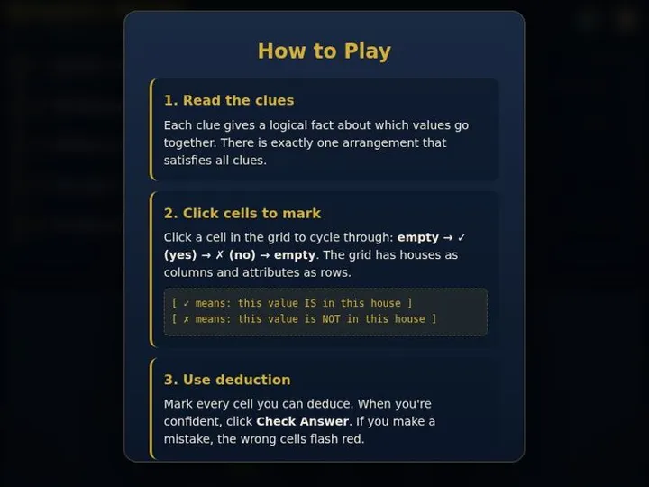 Einstein's Riddle screenshot