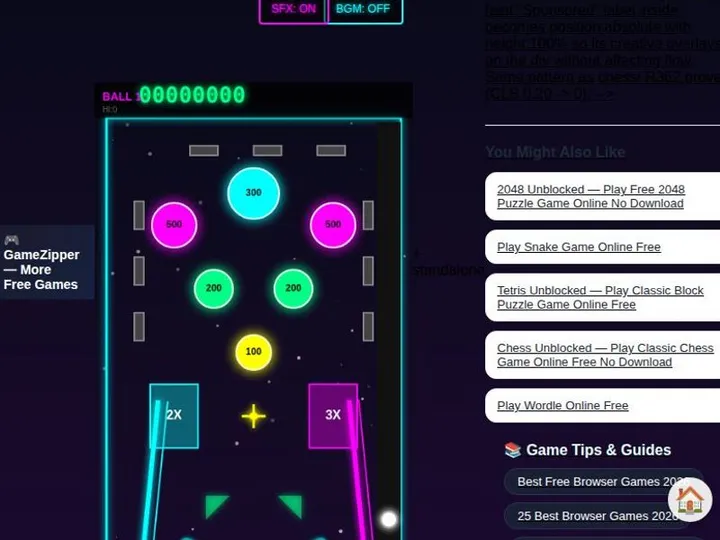Pinball screenshot